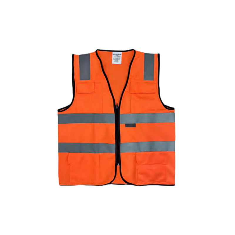 RF014 Orange åndbar polyester reflekterende sikkerhedsvest