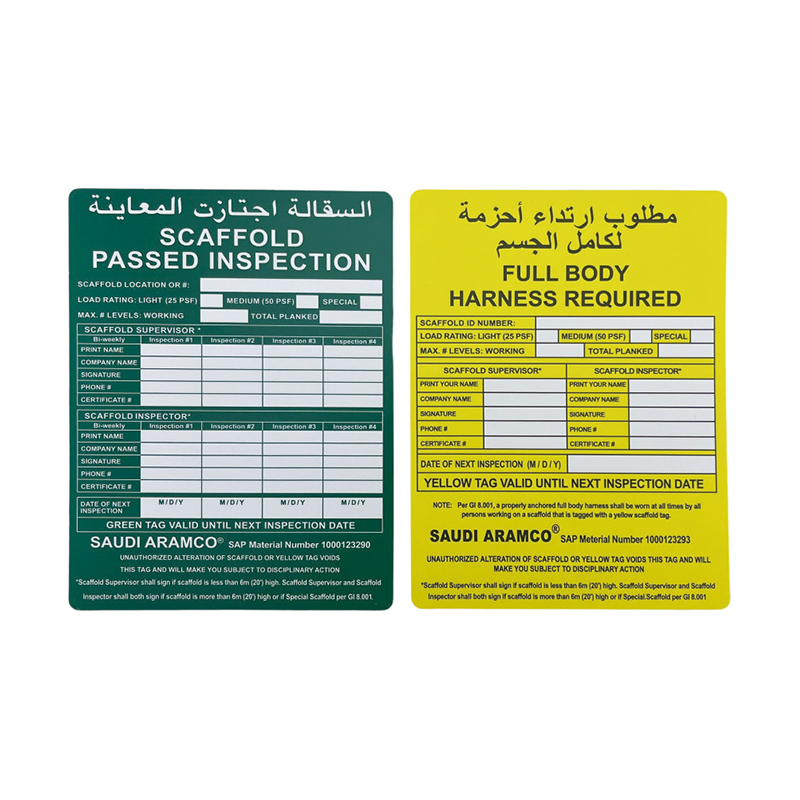 OP023 Sikre stilladsmærker Mat-finish udendørs holdbar